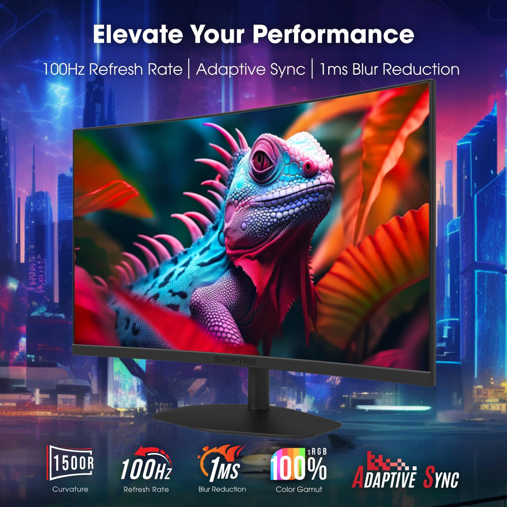 Sceptre Curved 24-inch Gaming Monitor 1080p R1500 98% sRGB HDMI x2 VGA Build-in Speakers, VESA Wall Mount Machine Black (C248W-1920RN Series)