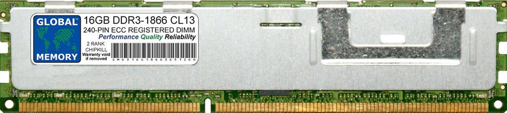 16GB DDR3 1866MHz PC3-14900 240-PIN ECC REGISTRERAD DIMM (RDIMM) MINNE RAM FÖR SERVERAR/ARBETSSTATIONER/MOTORBOARDS (2 RANK CHIPKILL)