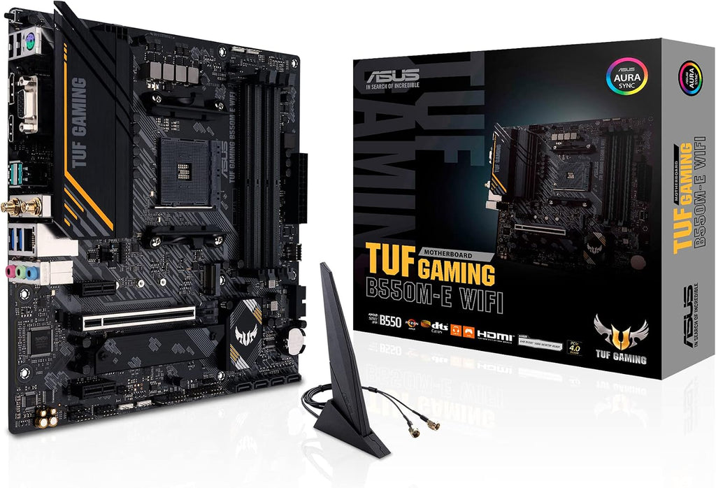 Asus TUF Gaming B450-Plus II moderkortsbas AM4 (ATX, AMD Ryzen, DDR4-minne, M.2, USB 3.1 Gen1+ Gen2, Aura Sync, Ai brusreducerande mikrofon)
