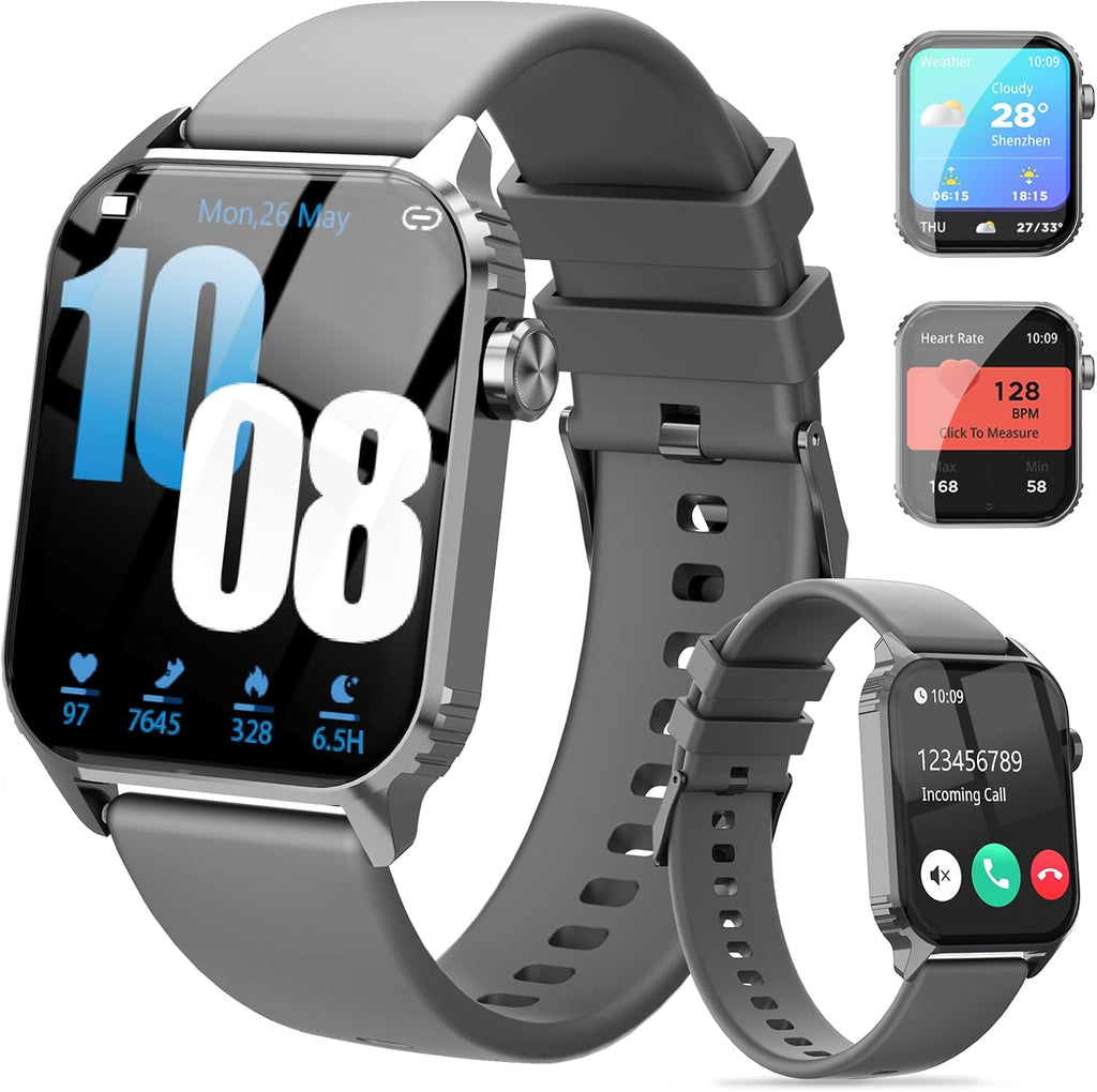 Smart Watch for Men, 120+ Sports Modes Smartwatch with 1.83" HD Touchsreen, Sleep Monitor, IP67 Waterproof, Bluetooth Call & Music Control Fitness Watch for iPhone/Android (Gray)