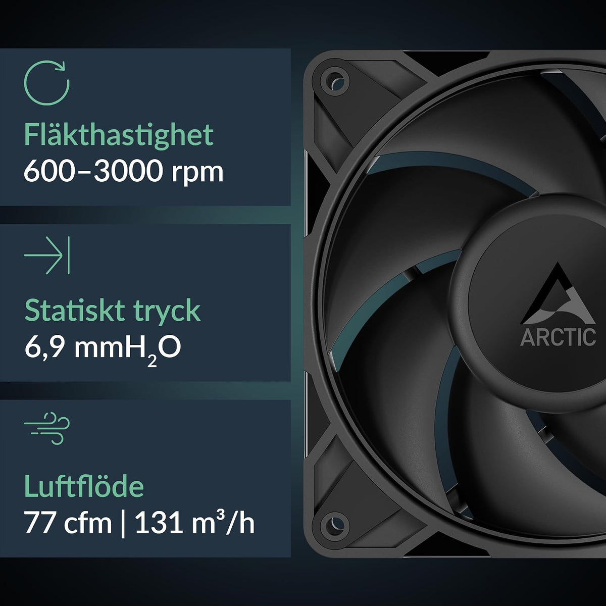 ARCTIC Freezer 36-S – entorns processorkylare för Intel och AMD med tryckoptimerad P12 Pro-fläkt på 120 mm, 600–3 000 rpm, fluiddynamiskt lager, inkl. MX-7
