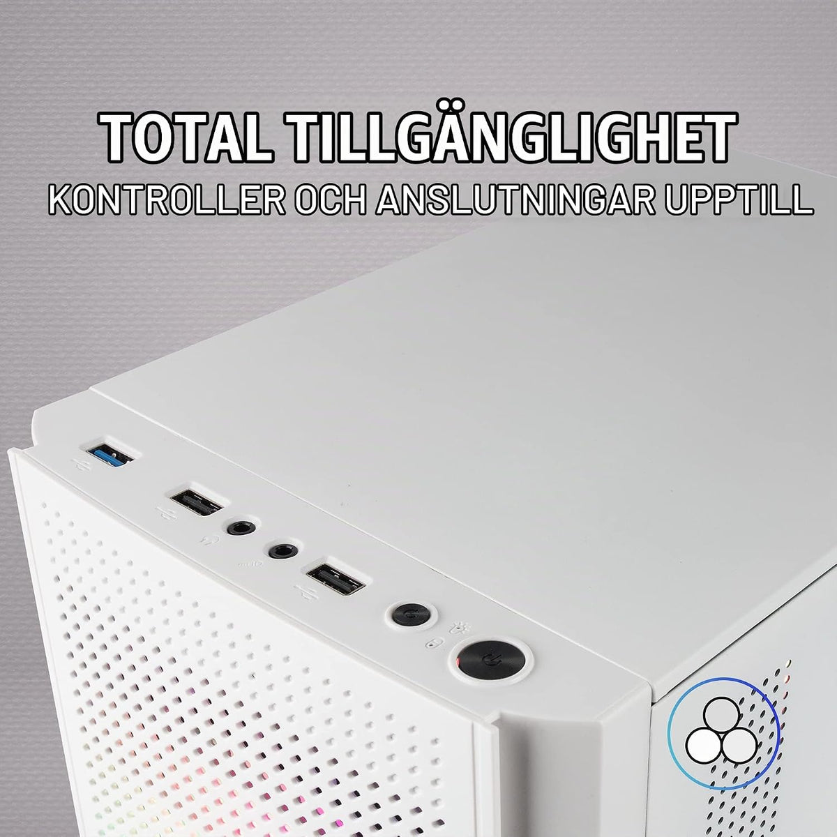 Mars Gaming MC300P rosa, Micro-ATX PC-hölje, härdat glas, meshfront, 3 x FRGB fläkt