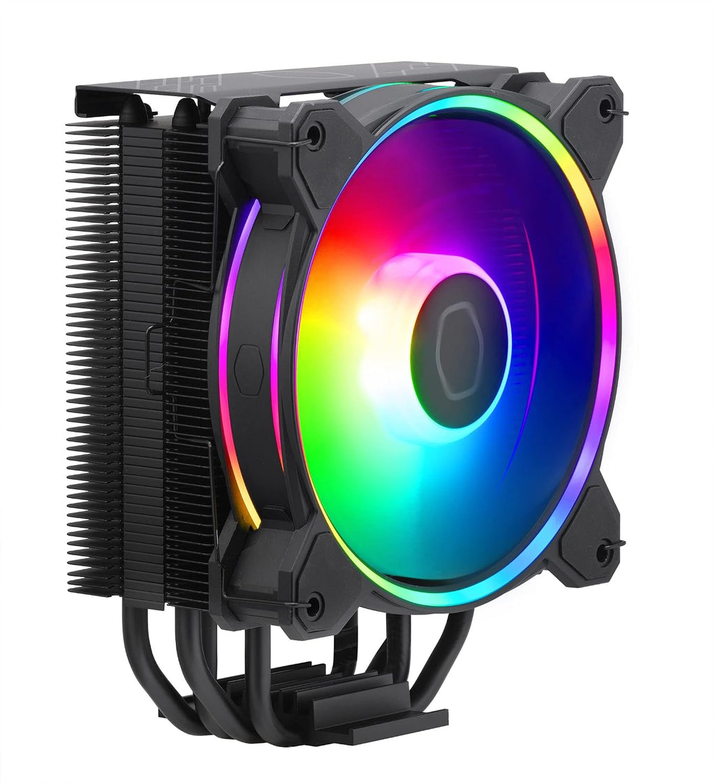 Cooler Master Hyper 212 Black CPU-Luftkylare - Aluminiumfinish, 4 Kontinuerliga Direktkontaktvärmerör, SickleFlow 120 Edge Fläkt, LGA1700 & AM5 Fäste - Svart