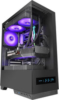 Mars Gaming MC-PULSAR, ATX Gaming-chassi, Frontal LCD-Skärm i Realtid, Dubbla Härdat Glas Fram Och Sida, Kabelhanteringssystem CABLEHATCH, Vätskekylning upp till 240mm, Svart