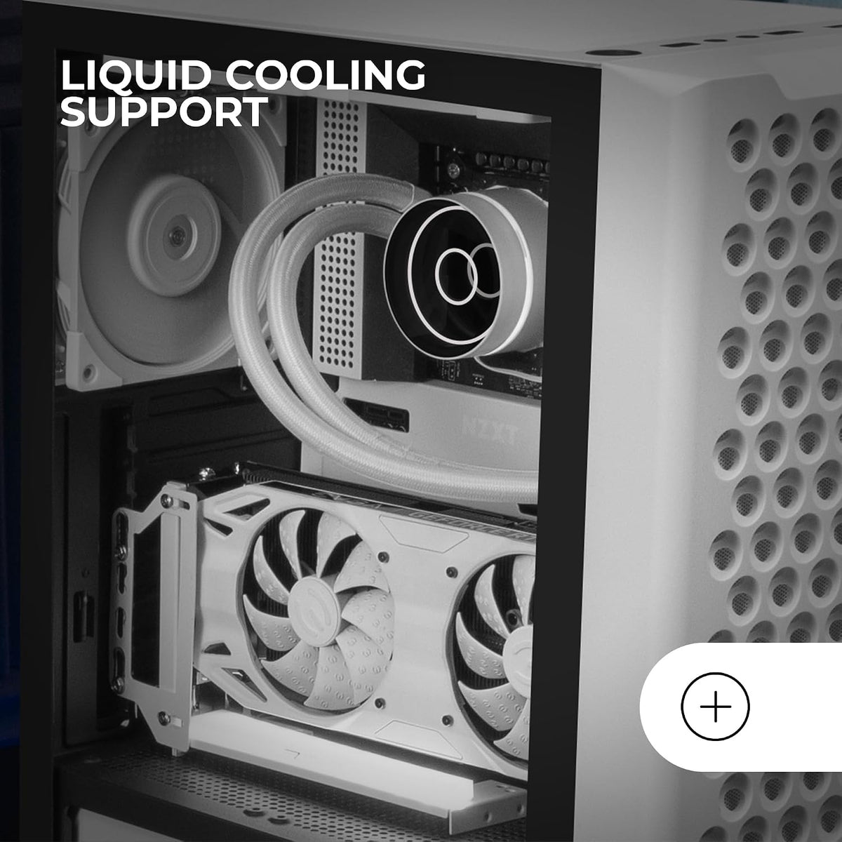Mars Gaming MC-TITAN, Gamingkabinett RGB XXL ATX, Dubbel LED-Remsa och Främre ARGB-Belysning, Belysningshub + Fjärrkontroll, Kompatibel med ARGB Moderkort, Stöd för Vätskekylning, Svart