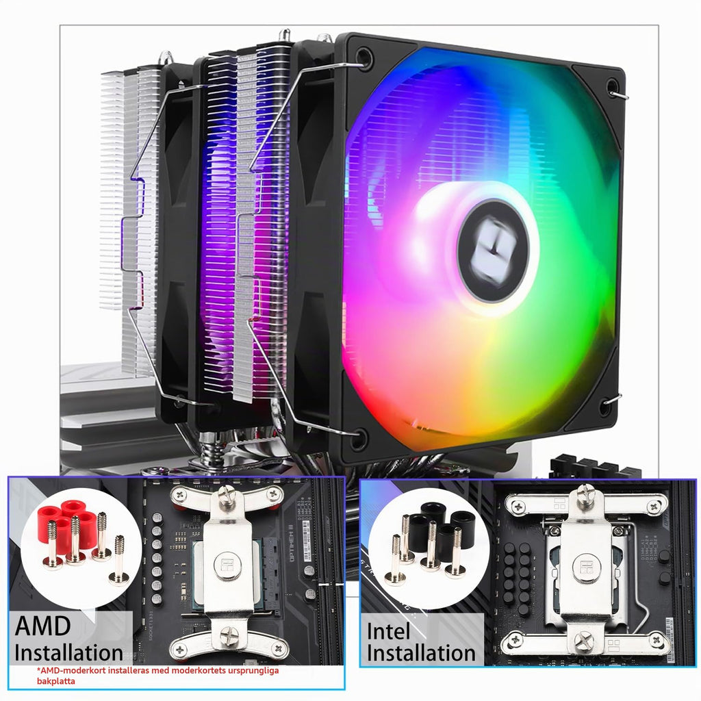 TR-Thermalright Phantom Spirit 120 SE ARGB CPU Kühler, Doppelturm med 7 värmepipor, dubbel TL-C12B V2 PWM-kabel, för AM5/AM4, Intel lga1851/1700/115x/1200,154 mm, hög dator, Kühlung