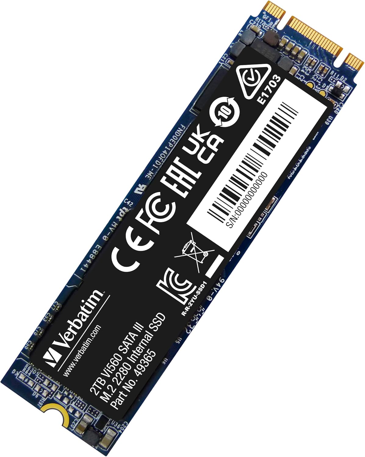 Verbatim Vi560 S3 SSD, intern SSD-enhet med 2 TB datalagring, Solid State Drive med SATA III M.2 2280 och 3D NAND-teknik, svart, perfekt för bärbar dator och Ultrabook