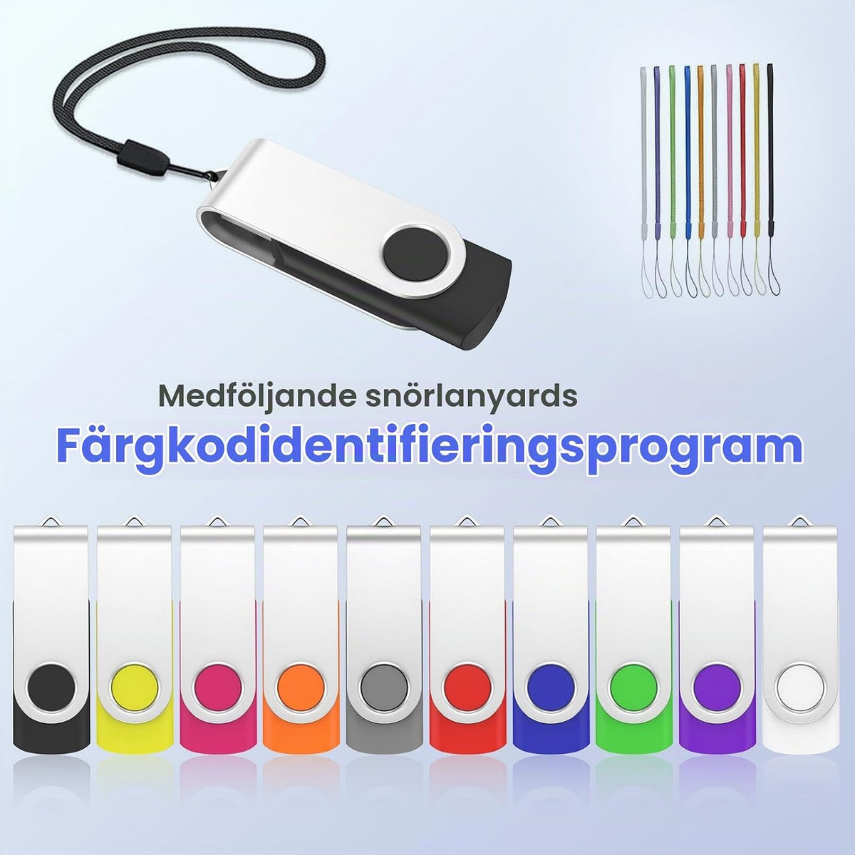 USB-minne 8 GB 10 stycken, ABLAZE mini minne minne vattentät 8 GB USB-sticks metall 10-pack för bärbar dator, dator, TV, bil