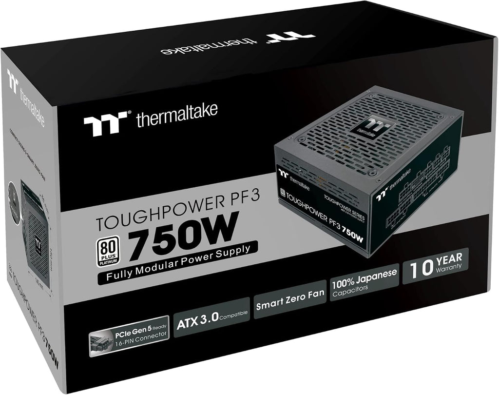 Thermaltake Toughpower PF3 850W Gen 5 | ATX 3.0 | PCIe Gen 5 ready | Smart Zero Fan | 80 Plus Platinum | Fully Modular