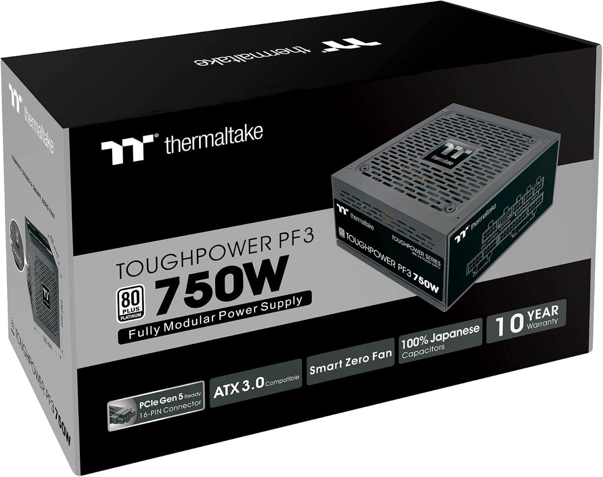 Thermaltake Toughpower PF3 850W Gen 5 | ATX 3.0 | PCIe Gen 5 ready | Smart Zero Fan | 80 Plus Platinum | Fully Modular