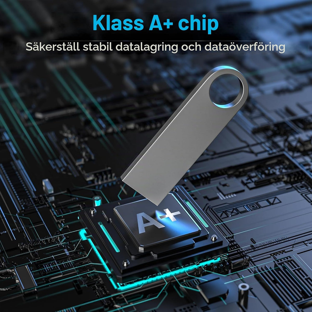 USB-minne 8 GB 10 stycken, ABLAZE mini minne minne vattentät 8 GB USB-sticks metall 10-pack för bärbar dator, dator, TV, bil