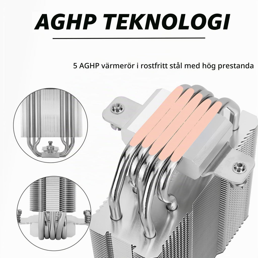 TR Assassin King 120 SE White ARGB CPU-luftkylare, 5 värmerör TL-C12CW-S PWM tyst CPU-kylare, för AMD AM4 AM5/Intel 1151/1150/1200/1700