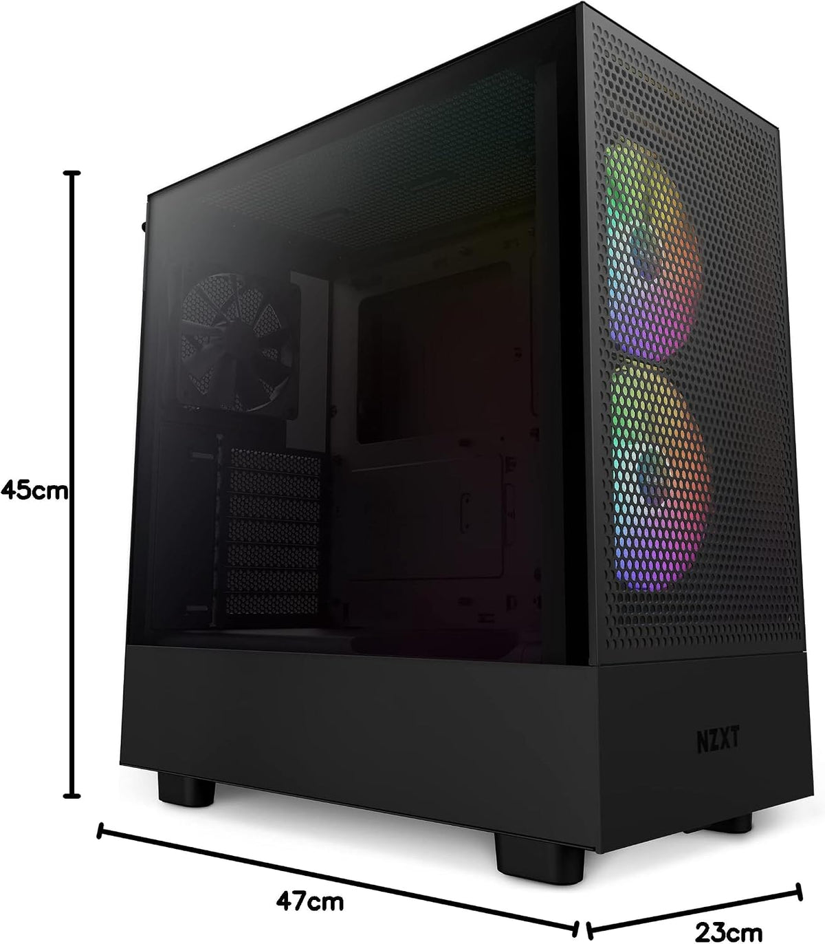 NZXT H5 Flow RGB - Kompakt Mid-Tower ATX PC-chassi - Svart