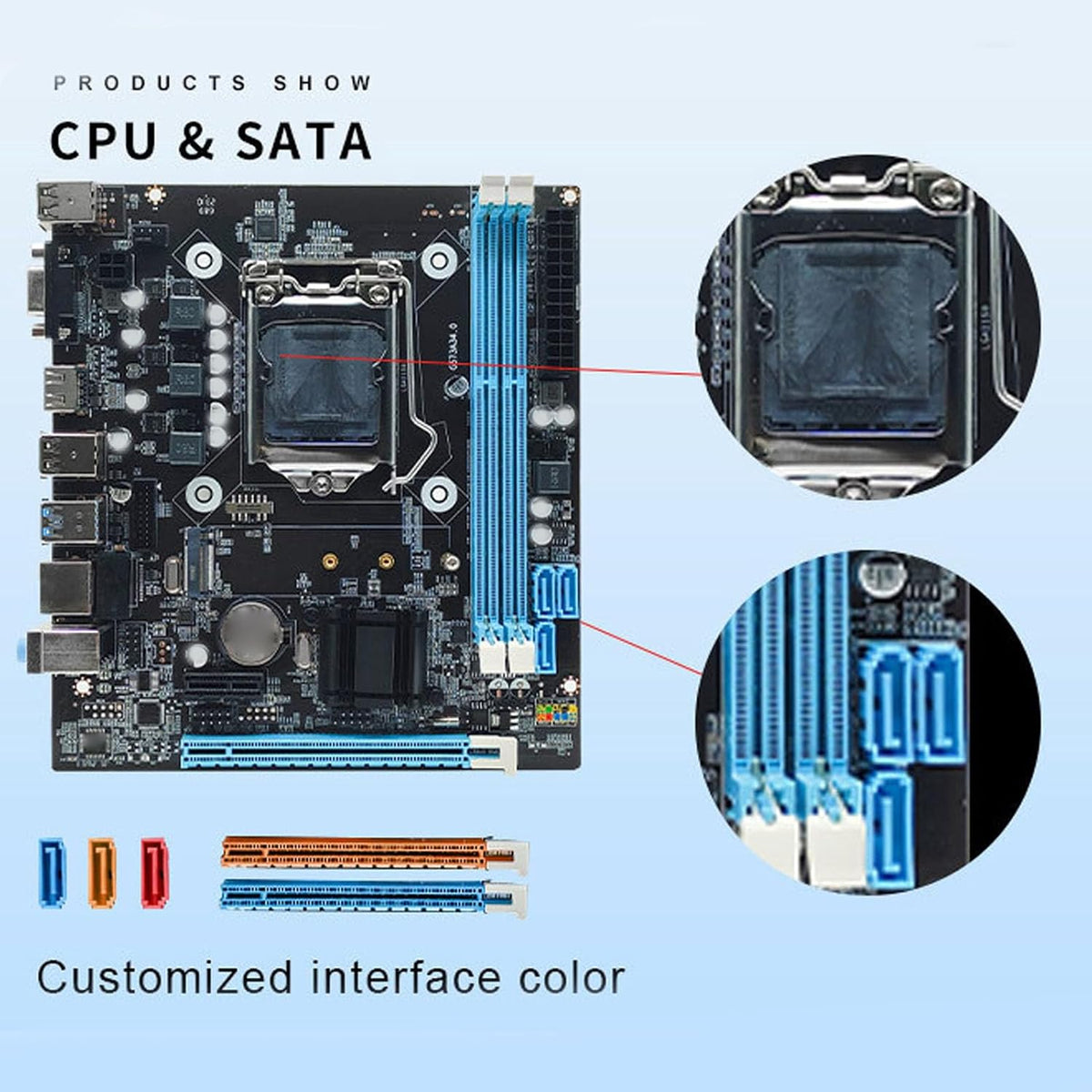 H81 Gaming Moderkort, LGA 1150 Micro ATX PC Moderkort, Dual Channel DDR3 M.2 NVMe NGFF PCIe Slot Stöd för Core I3 I5 I7 för E3 V3 för Celeron G-serien