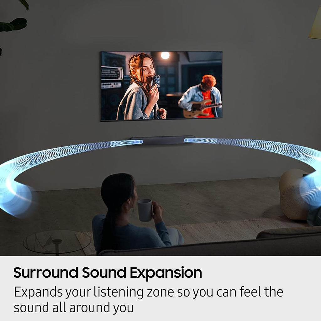 Samsung B-Series Soundbar HW-B550F 2.1 ch DTS Virtual:X Soundbar with Subwoofer (2025 Model) Voice Enhance Mode, Bass Boost, Adaptive Sound