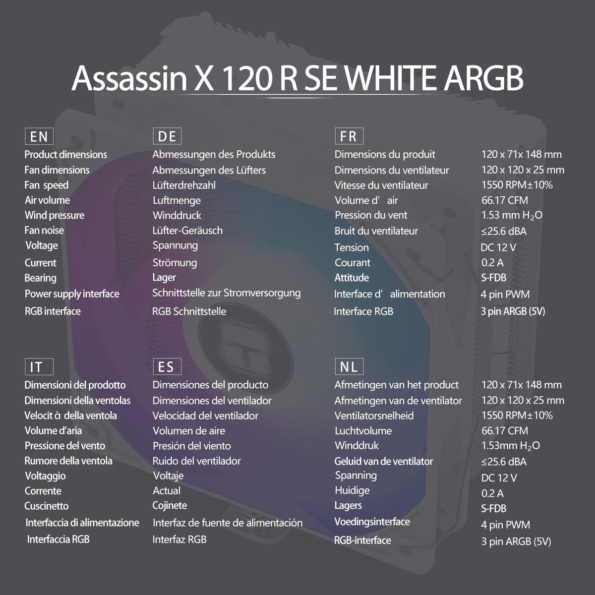 TR-Thermalright Assassin X 120R SE CPU-kylare - 4 värmerör, 120 mm tyst fläkt, för AMD AM4/AM5, Intel LGA1851/1700/115x/1200, PC-kylare