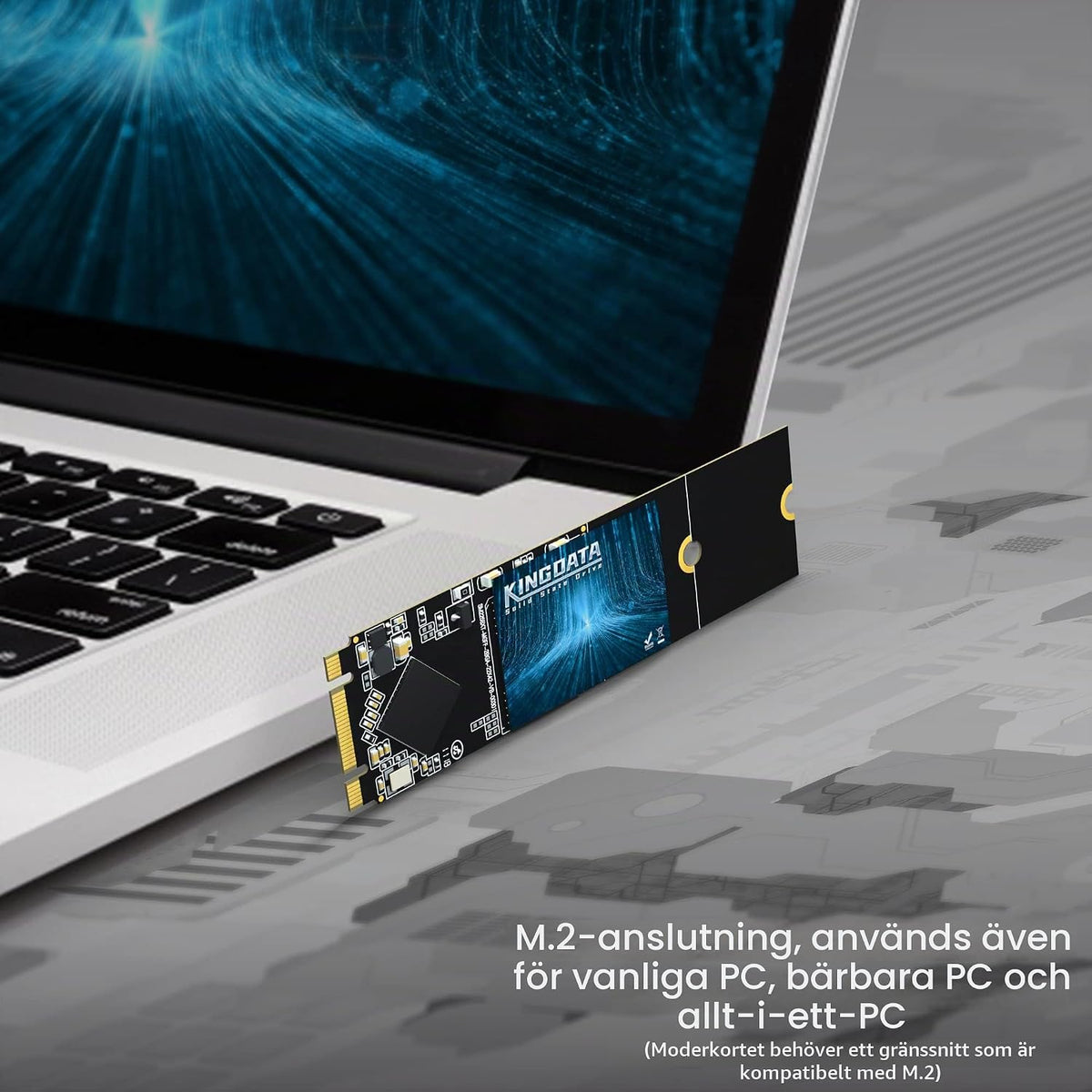 SSD M.2 2280 128GB KINGDATA Ngff SATA III 6Gb/s Högpresterande intern hårddisk för stationär bärbar dator (128GB, M.2 2280)