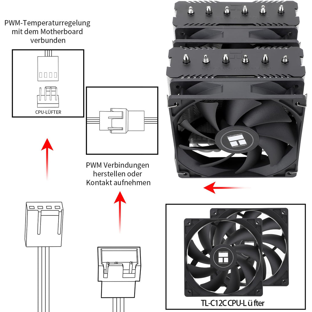 TR-Thermalright Peerless Assassin 120 SE CPU-Kühler, Hochleistungs-Twin-Tower-CPU-luftkühler, geräuscharm 25,6dBA, 155 mm höjd, för Intel LGA 1700/1851/115X/1200, AM4 och AM5