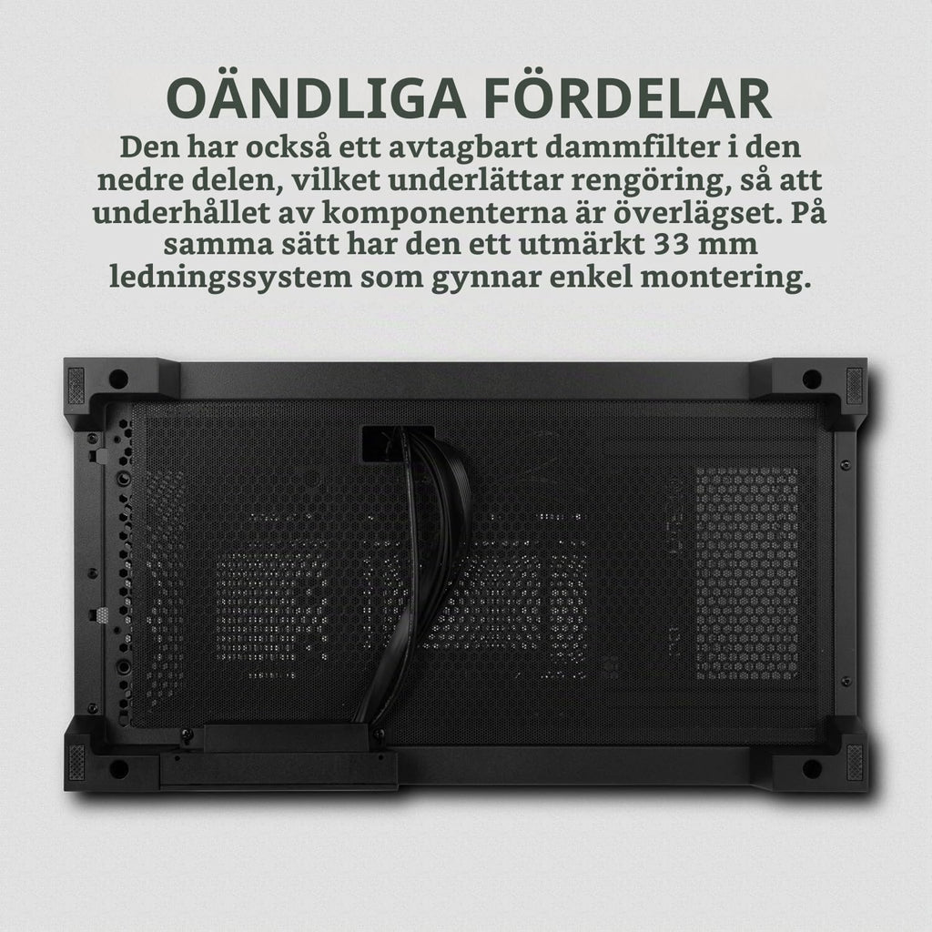 NOX XTREME PRODUCTS Hummer Galaxy - Datorchassi, Ramlöst Härdat Glas, 4x 120mm PWM Fläktar, Plats för 10 Fläktar, USB-C och USB 3.0, ARGB Hub Controller, ATX/M-ATX/ITX, Svart