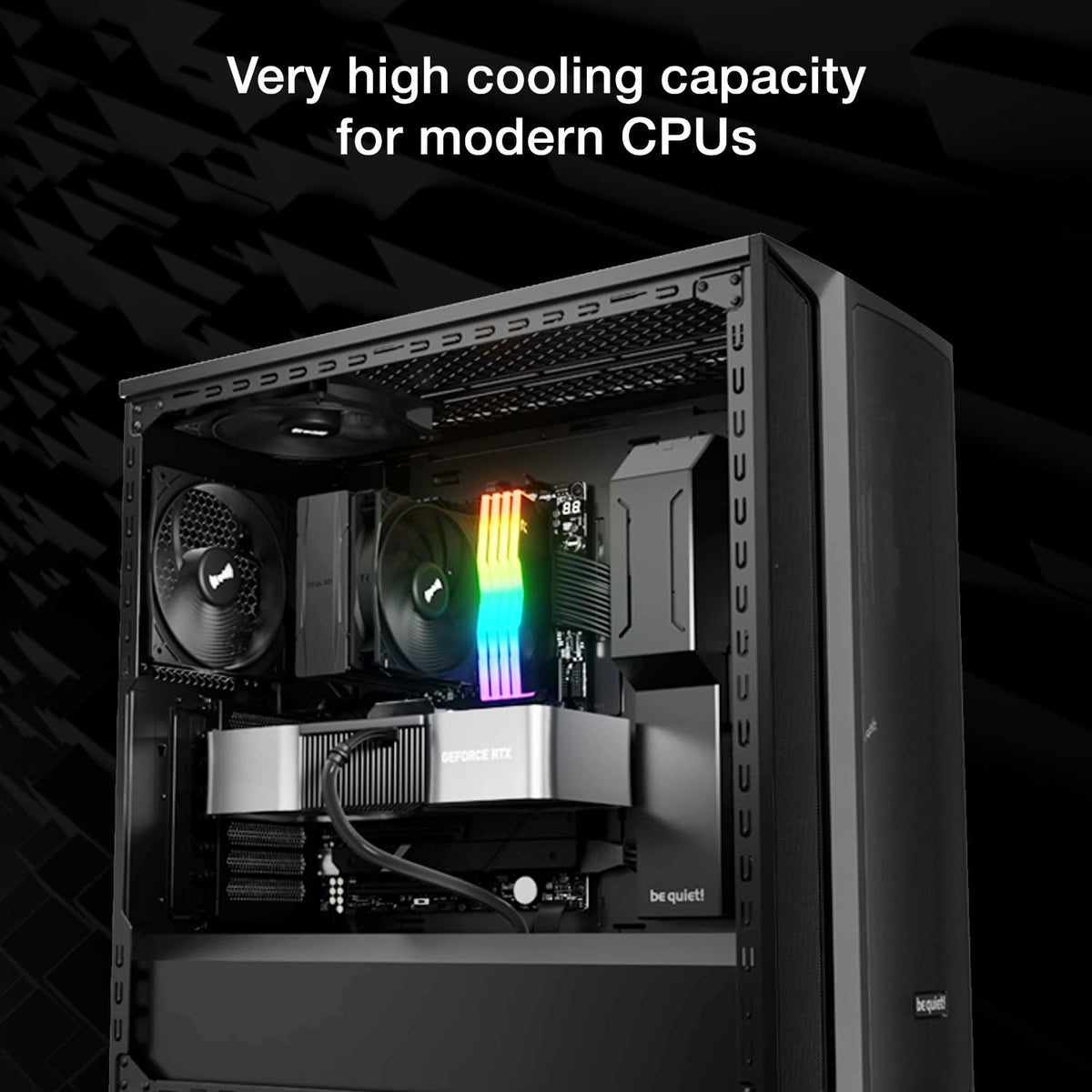 be quiet! Pure Rock 3 Black luftkylare, mycket hög kylprestanda, 4 högpresterande heatpipes med HDT-teknik, optimerad Pure Wings 3 120 mm PWM-fläkt, förinstallerad monteringsbrygga