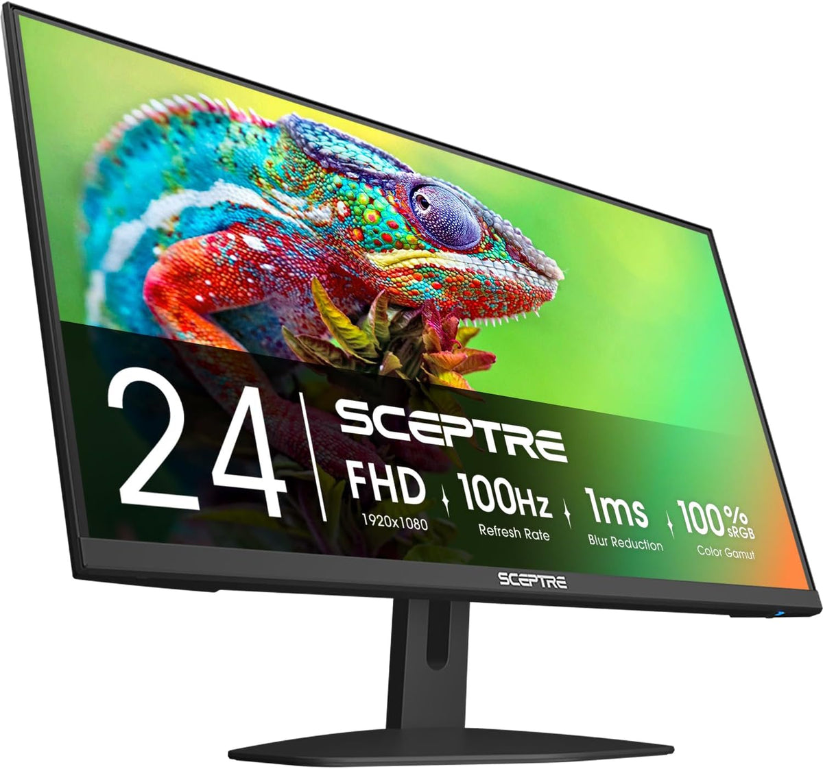 Sceptre Prime 24-inch Gaming Monitor 100Hz 1ms DisplayPort HDMI x2 100% sRGB AMD FreeSync Build-in Speakers, Eye Care Frameless Machine Black 2025 (E248W-FW100T)