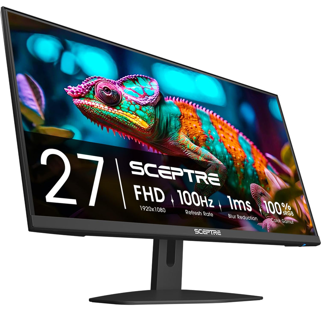 Sceptre Prime 24-inch Gaming Monitor 100Hz 1ms DisplayPort HDMI x2 100% sRGB AMD FreeSync Build-in Speakers, Eye Care Frameless Machine Black 2025 (E248W-FW100T)