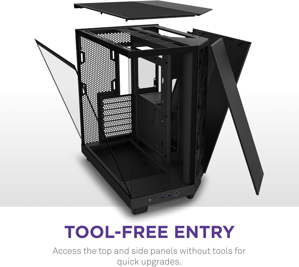 NZXT H6 RGB+ - Kompakt Dubbelkammare ATX PC-chassi - Vit