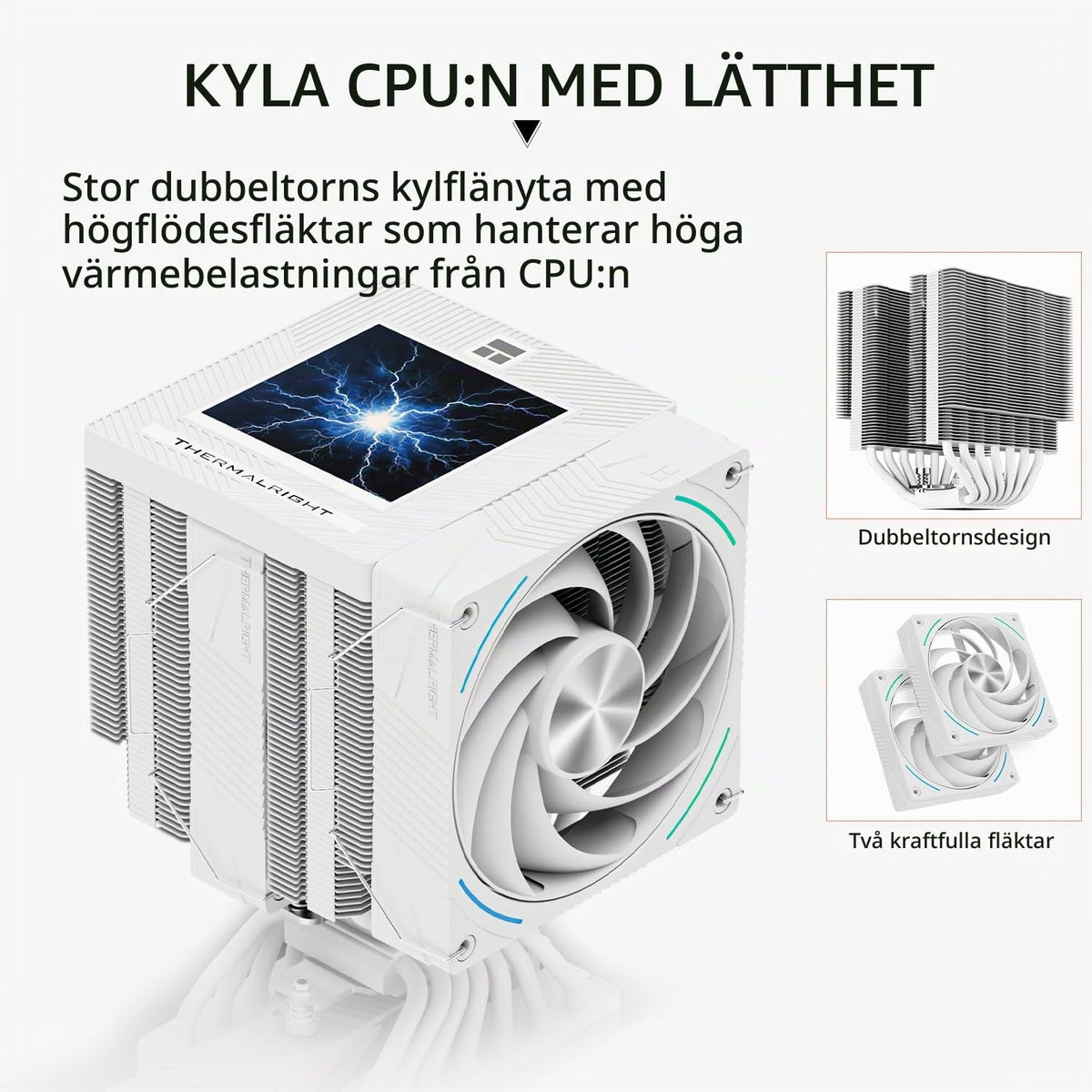 Thermalright Phantom Spirit 120 Vision EVO CPU-kylare, PC-kylflänskylare 7 värmerör, 3,95 tums magnetisk skärm med 480 x 480-upplösning, för AM4/AM5 och Intel LGA1700/1851/115 x