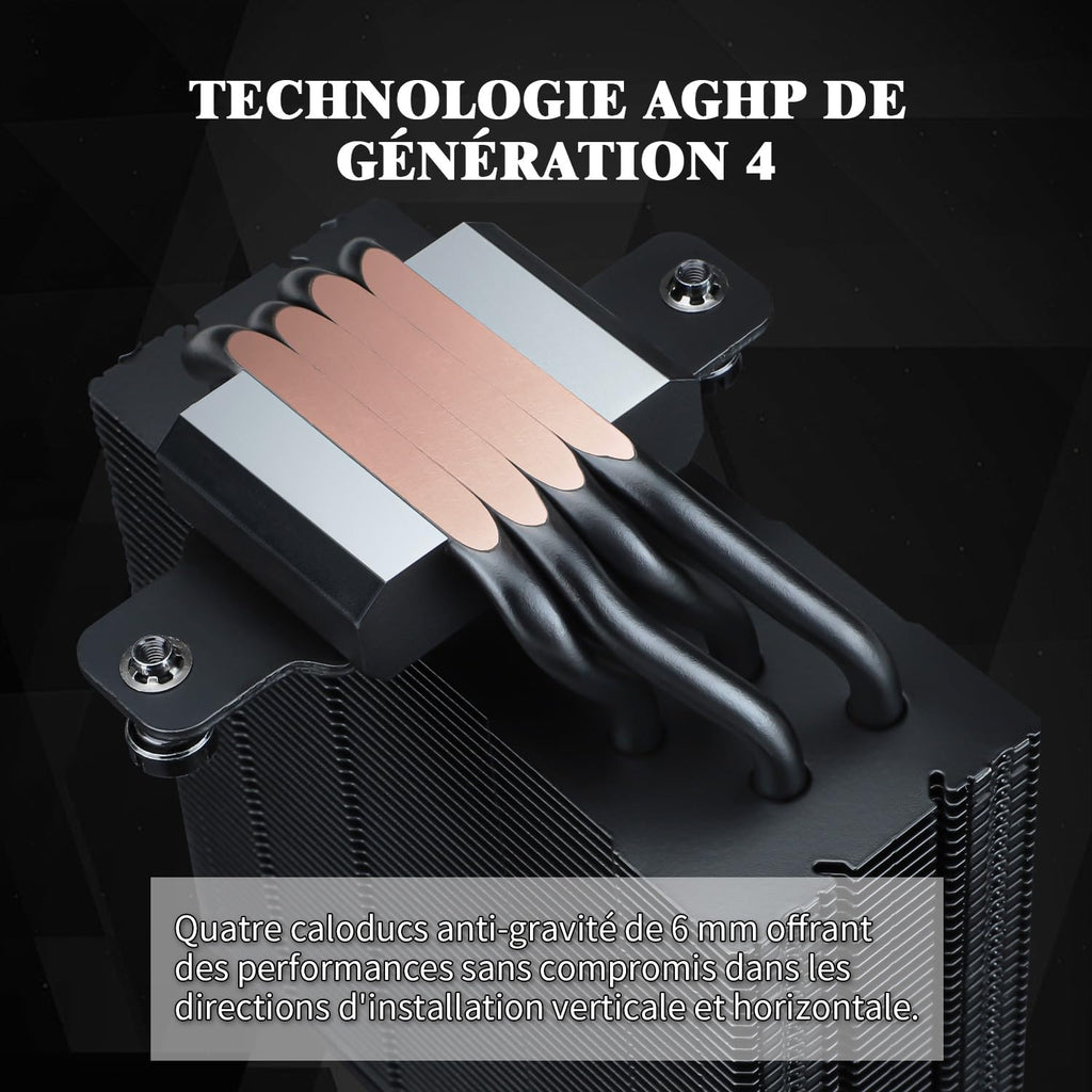 Thermalright Assassin Spirit 120 EVO ARGB AGHP PWN 4:e generationens CPU-kylare tyst CPU-kylare kompatibel med AM4/AM5/Intel Iga 1700/1851/1150/1151/1200, svart