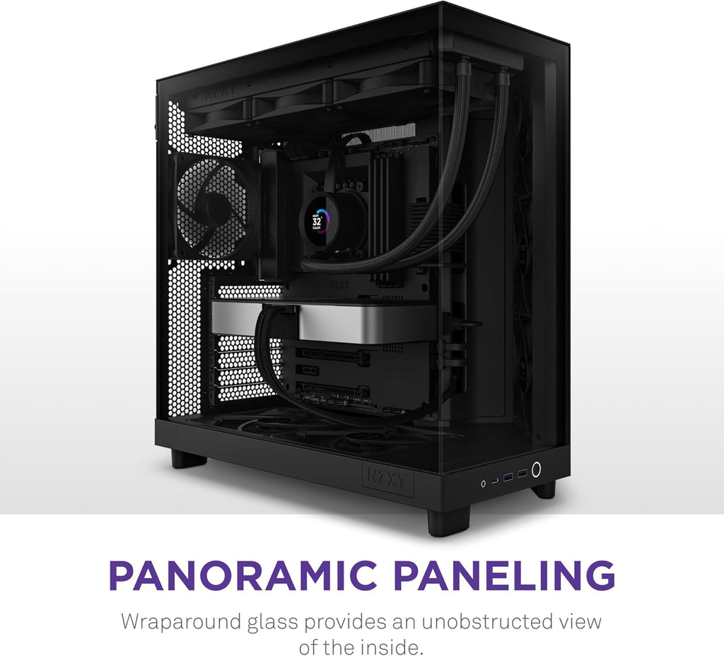 NZXT H6 RGB+ - Kompakt Dubbelkammare ATX PC-chassi - Vit