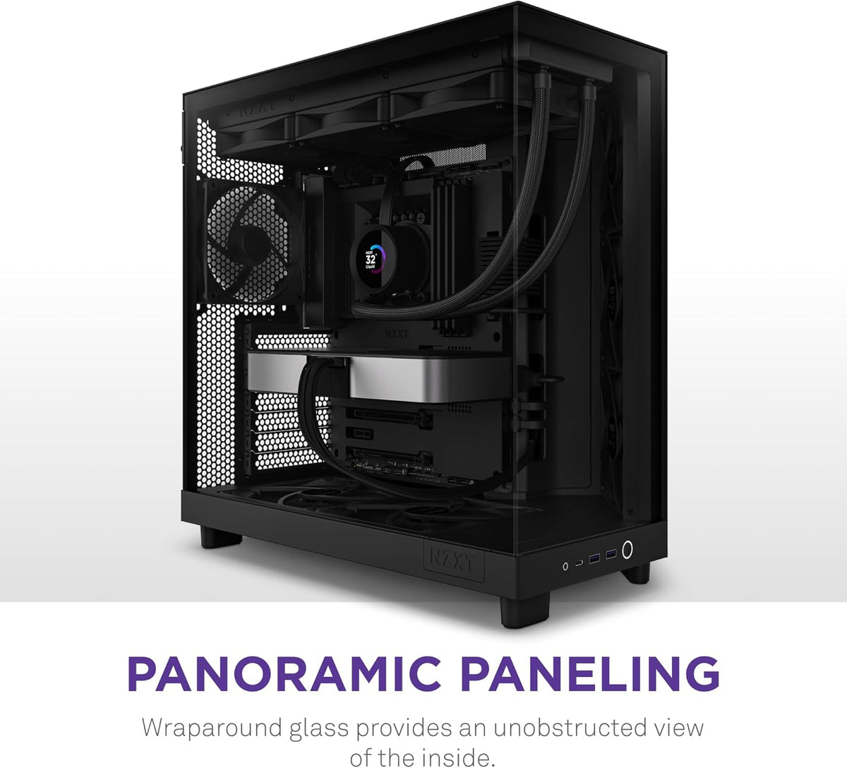 NZXT H6 RGB+ - Kompakt Dubbelkammare ATX PC-chassi - Vit