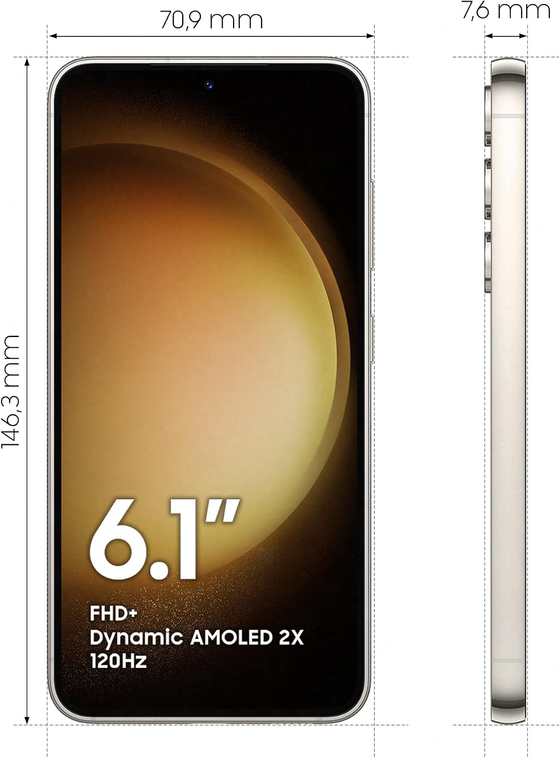 Samsung Galaxy S23 Android smartphone, 128 GB, 3 900 mAh batteri, smartphone utan kontrakt grön