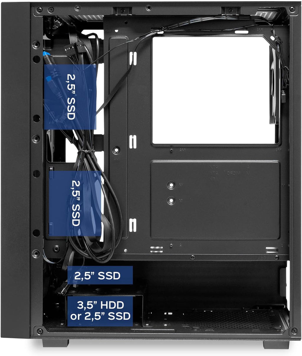 UNYKAch Revelat Madeira Black ATX-fodral med härdat glassida, lämpligt för kort upp till 425 mm och vätskekylning upp till 360 mm