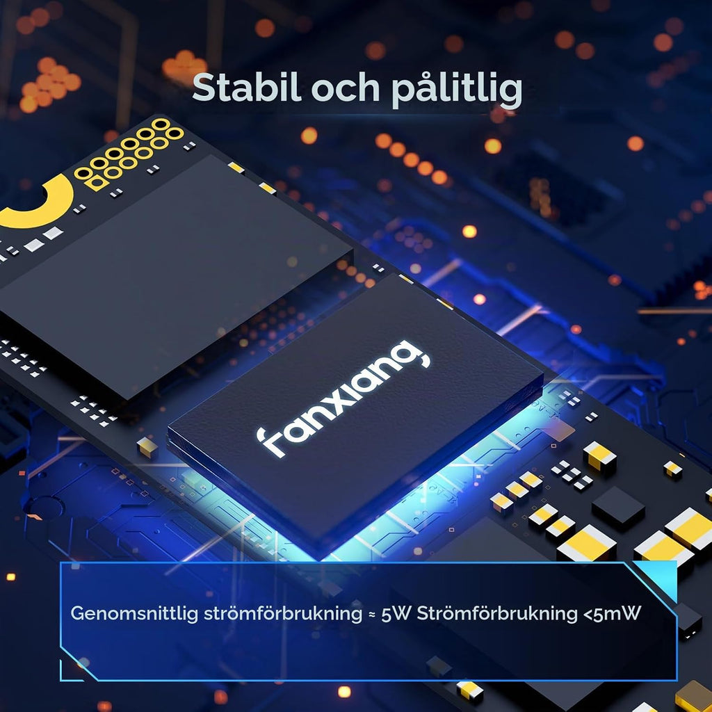 fanxiang 1 TB NVMe PCIe 4X4 M.2 2280 SSD upp till 4800 MB/s 3D NAND SSD kompatibel med PS5 — perfekt för spelare och proffs — S690Q