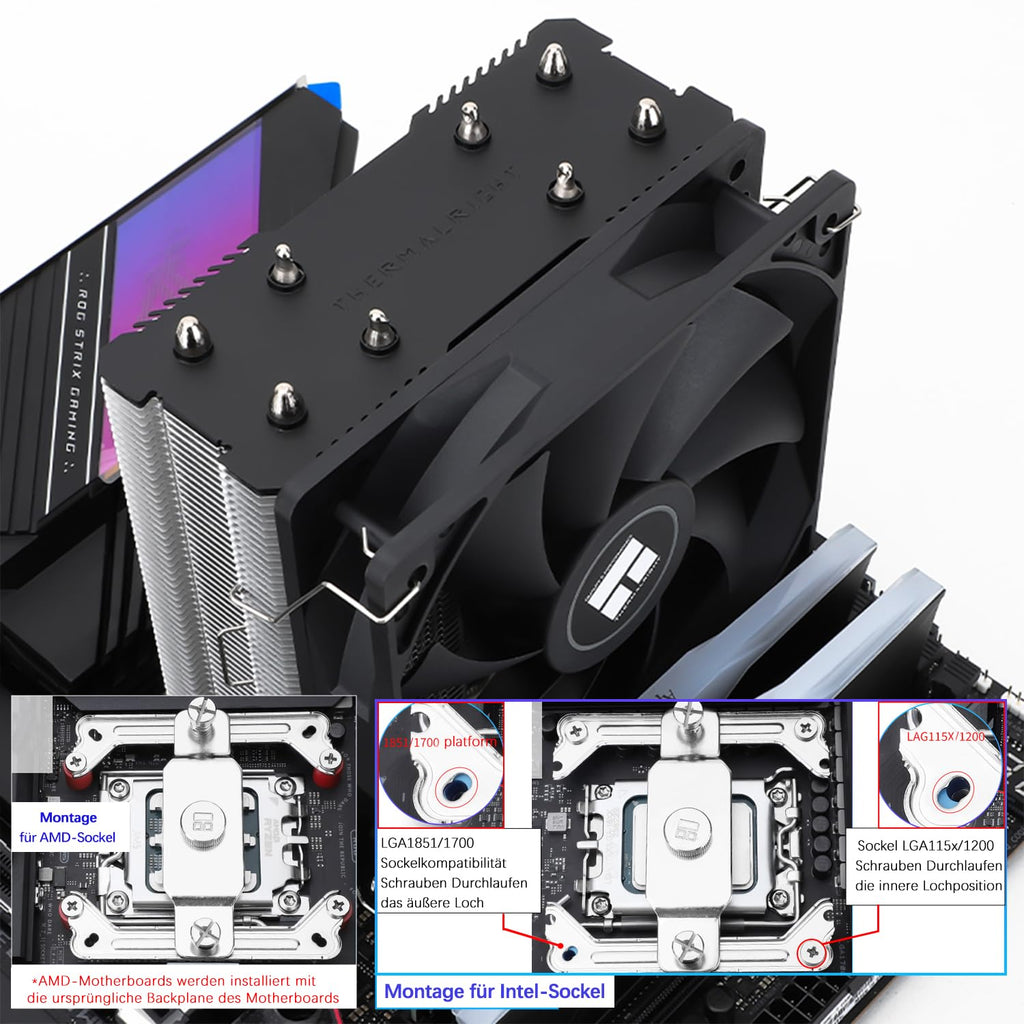 TR-Thermalright Assassin X 120R SE CPU-kylare - 4 värmerör, 120 mm tyst fläkt, för AMD AM4/AM5, Intel LGA1851/1700/115x/1200, PC-kylare