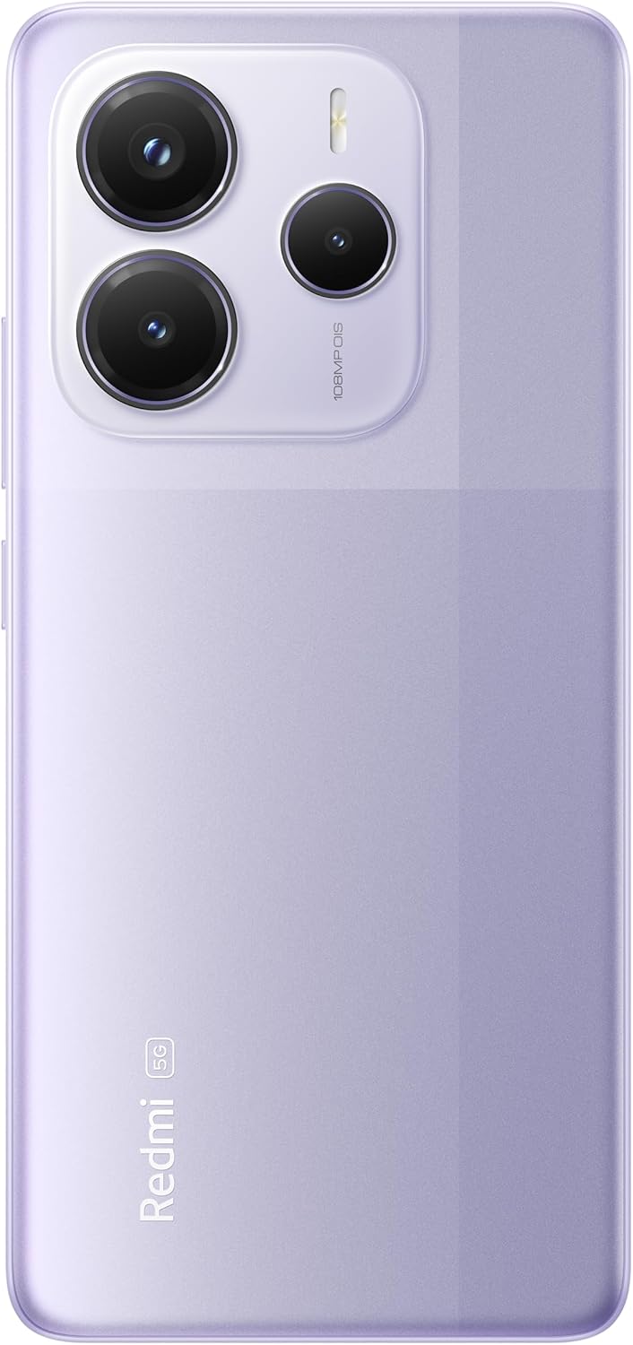 Xiaomi Redmi Note 14 5G Smartphone, 8+256 GB, lila, 108 MP AI-kamerasystem, 5 500 mAh batteri, 120 Hz ögonvårdsdisplay, AI-funktioner (laddare ingår inte)