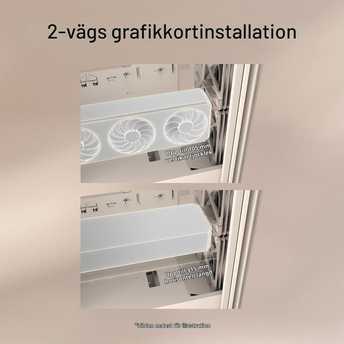 ASUS ProArt PA401 Wood Edition Beige - ATX PC-fodral med nätpanel