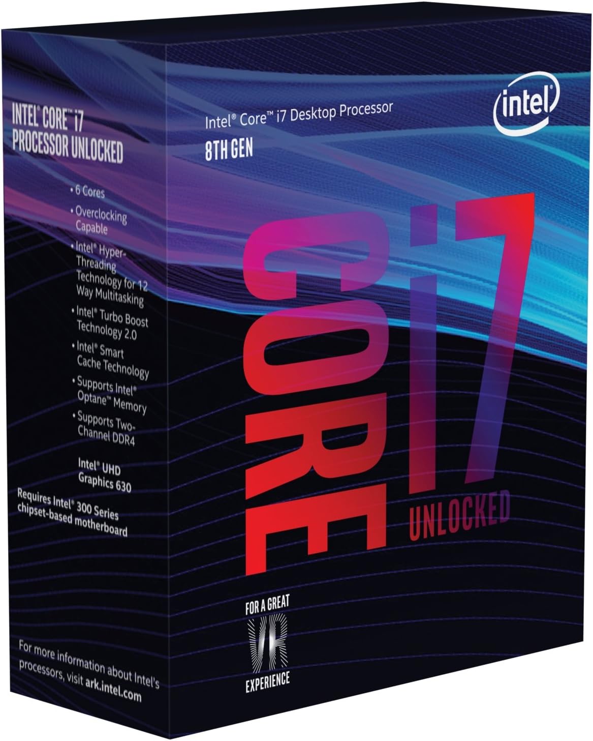 Intel Core i7-8700K processor (12 MB cache, upp till 6 kärnor, 3,70 GHz)