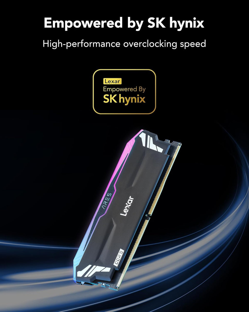 Lexar THOR DDR4 RAM 16GB kit 2x8GB 3 200 MHz, DRAM 288-Pin UDIMM Desktop Memory, XMP 2.0 Högpresterande Datorminne, CL16-18-18-38, 1.35V LD4BU008G-R3200GDXG, THOR 3200 MHz, 16GB Kit (2x8GB)