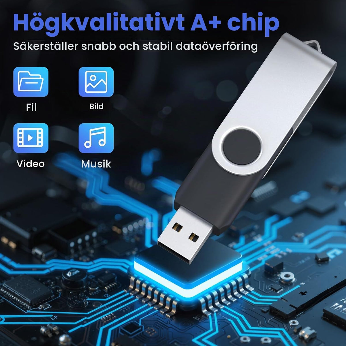USB-minne 8 GB 10 stycken, ABLAZE mini minne minne vattentät 8 GB USB-sticks metall 10-pack för bärbar dator, dator, TV, bil
