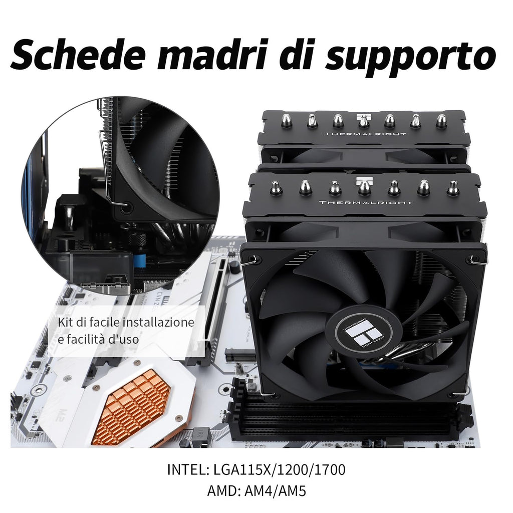 TR Phantom Spirit 120SE CPU-kylare, 7 värmerör, dubbel fläkt TL-C12B V2 PWM, AGHP Technilogy 4.0, för AMD AM4 AM5/Intel 1700/1150/1151/1200