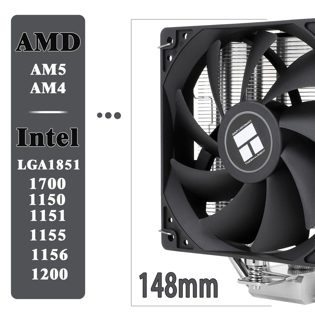 TR-Thermalright Assassin X 120R SE CPU-kylare - 4 värmerör, 120 mm tyst fläkt, för AMD AM4/AM5, Intel LGA1851/1700/115x/1200, PC-kylare