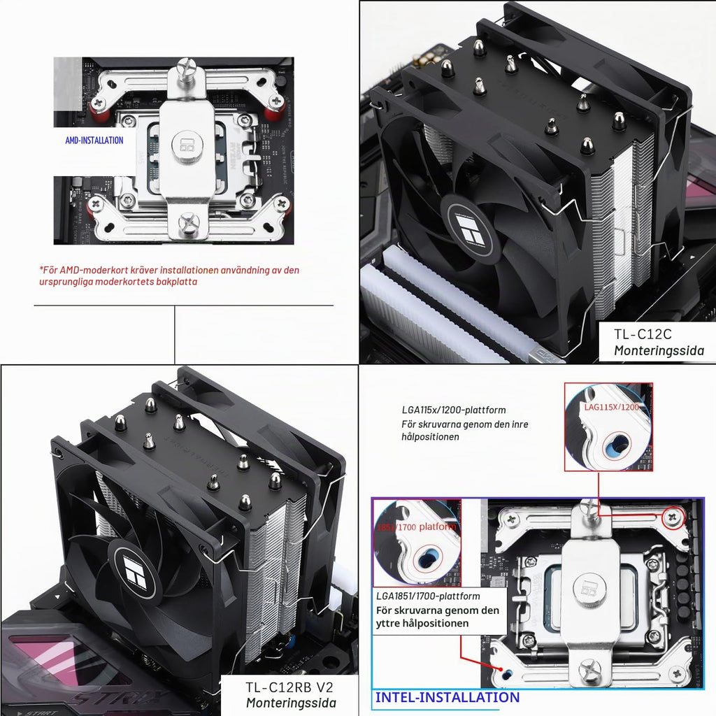 TR-Thermalright Assassin X 120R SE CPU-kylare - 4 värmerör, 120 mm tyst fläkt, för AMD AM4/AM5, Intel LGA1851/1700/115x/1200, PC-kylare