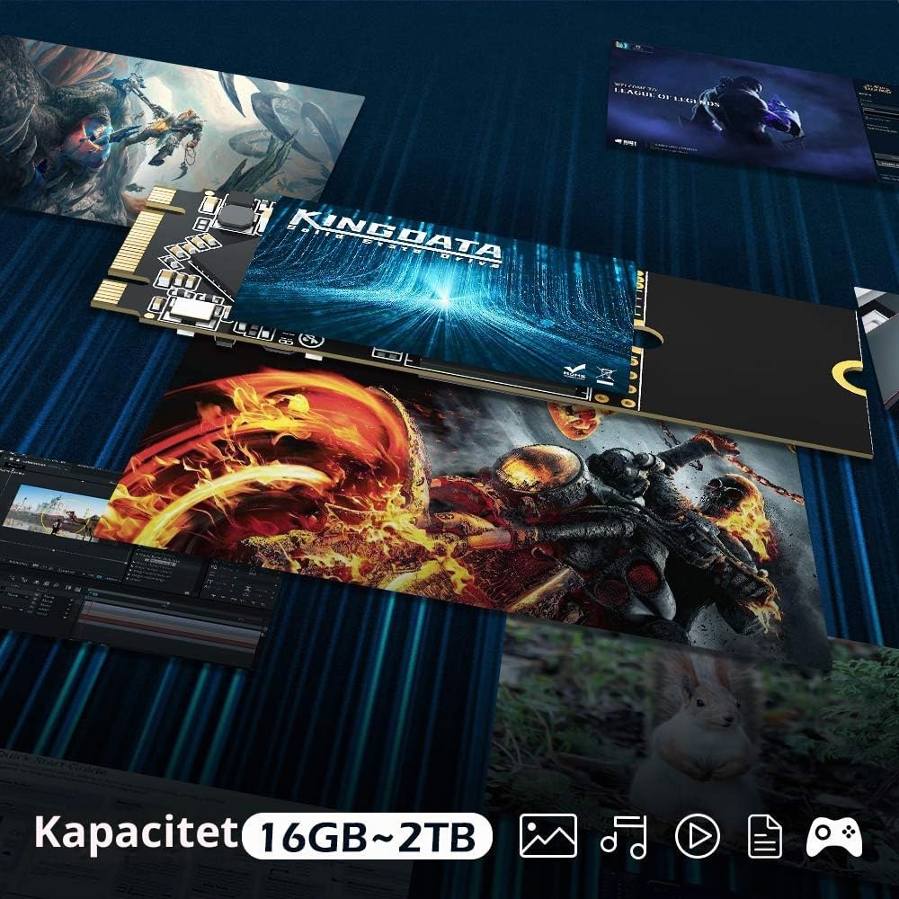 SSD M.2 2280 128GB KINGDATA Ngff SATA III 6Gb/s Högpresterande intern hårddisk för stationär bärbar dator (128GB, M.2 2280)