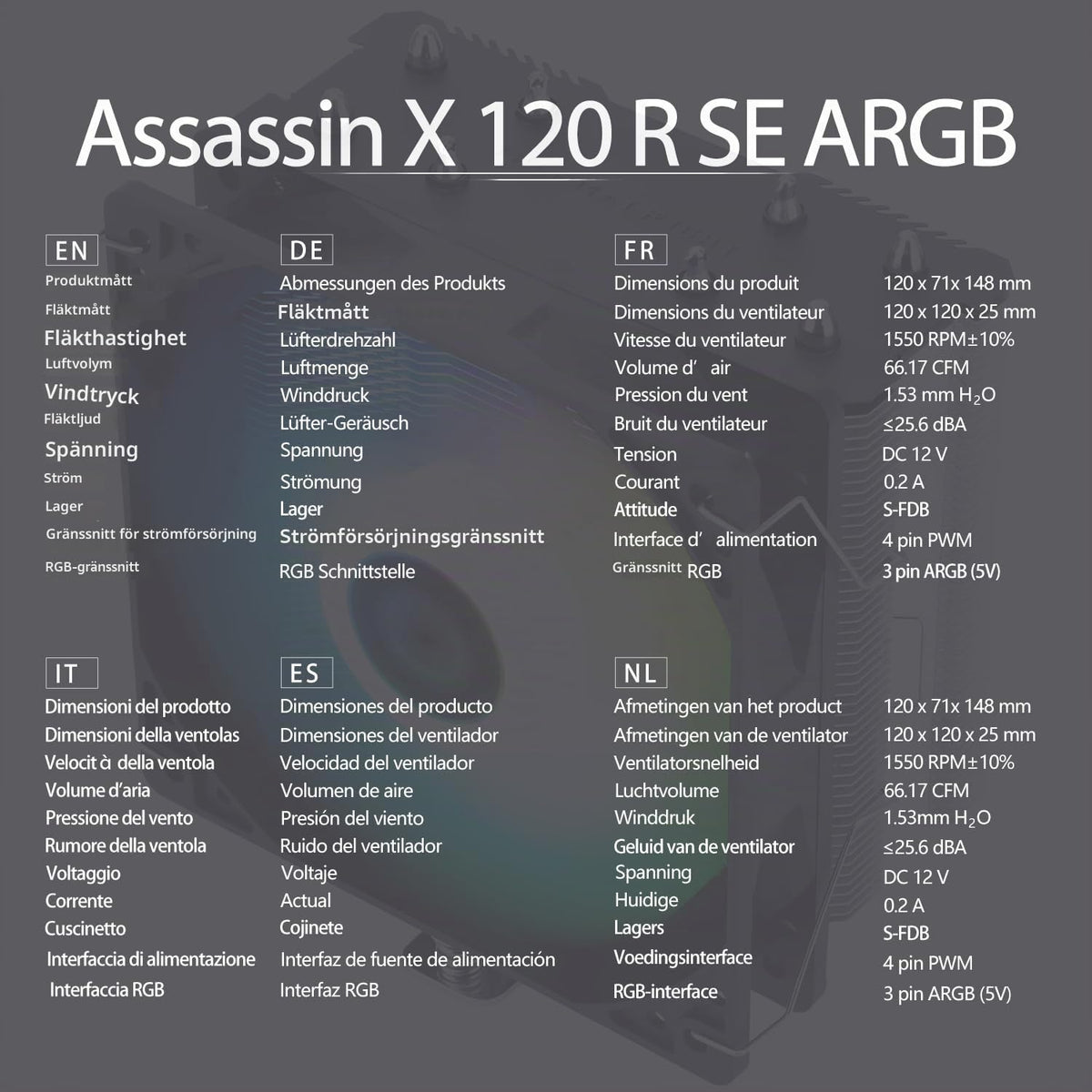 TR-Thermalright Assassin X 120R SE CPU-kylare - 4 värmerör, 120 mm tyst fläkt, för AMD AM4/AM5, Intel LGA1851/1700/115x/1200, PC-kylare