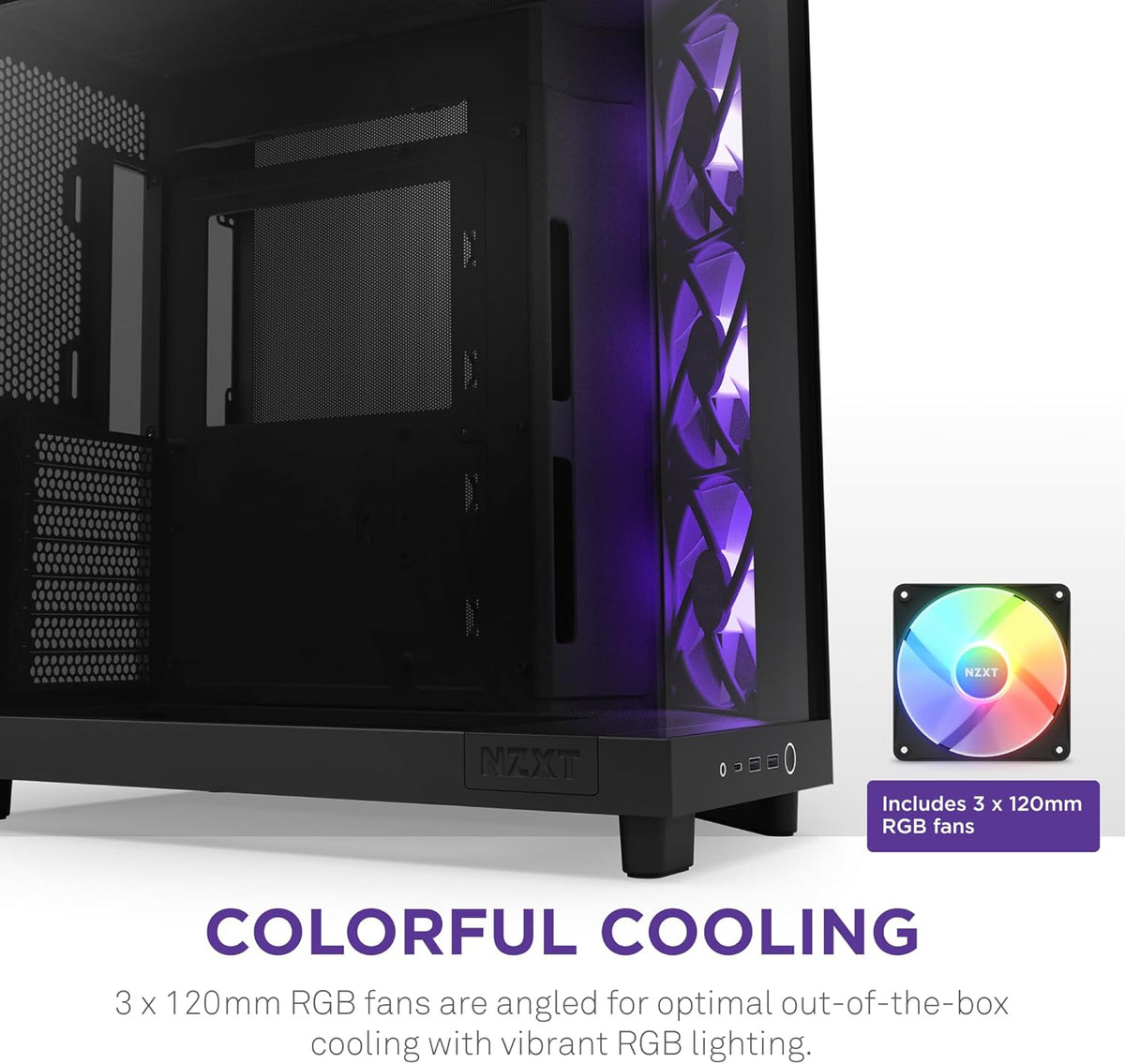 NZXT H6 RGB+ - Kompakt Dubbelkammare ATX PC-chassi - Vit