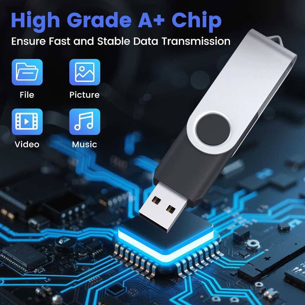 USB-minne 8 GB 10 stycken, ABLAZE mini minne minne vattentät 8 GB USB-sticks metall 10-pack för bärbar dator, dator, TV, bil