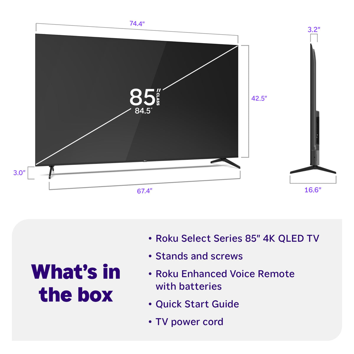 Roku 50-Inch Select Series Smart TV 2026-4K QLED TV - Roku TV