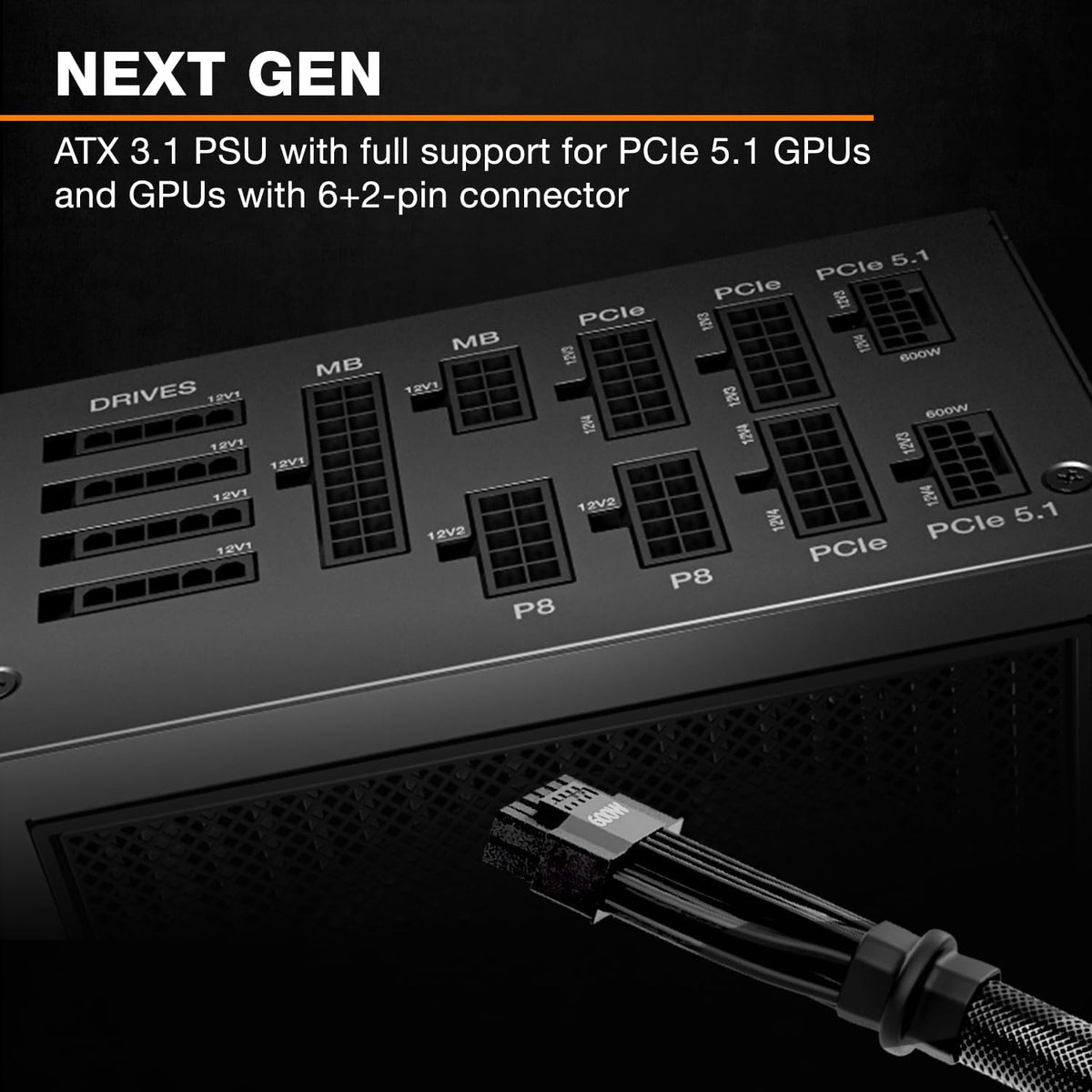 be quiet! Dark Power 14 1200W, ATX 3.1, 80 PLUS® Titanium, modulärt nätaggregat, aktiv och semipassiv kylning, PCIe 5.1, grafikkort med PCIe 5.0 och PCIe 4.0, 12V-2x6-kabel ingår, Silent Wings-fläkt