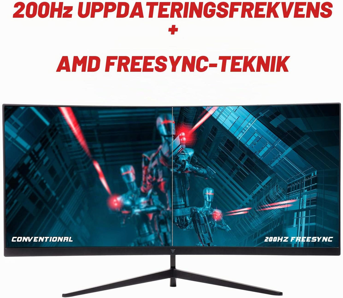 iTek Monitor GGC – 30 tum böjd R1800, WFHD 2560 x 1080 UltraWide, VA, 200 Hz, 21:9, 1 ms MPRT, 3 x HDMI, DP, Audio, HDR Ready, Adapt Sync, svart